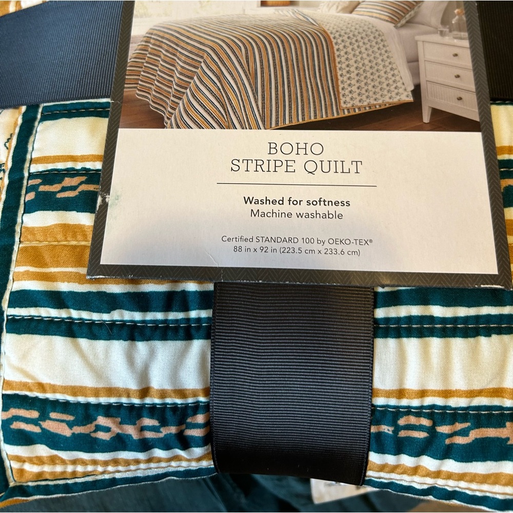 Threshold F/Q Boho Stripe Quilt